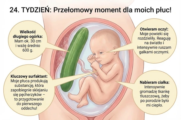 24 tydzień ciąży – rozwój dziecka